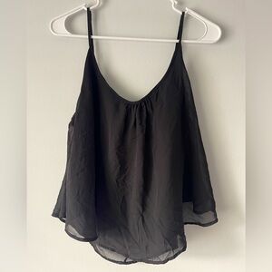 Rue 21 Black Sheer Flowy Camisole Tank Top XL